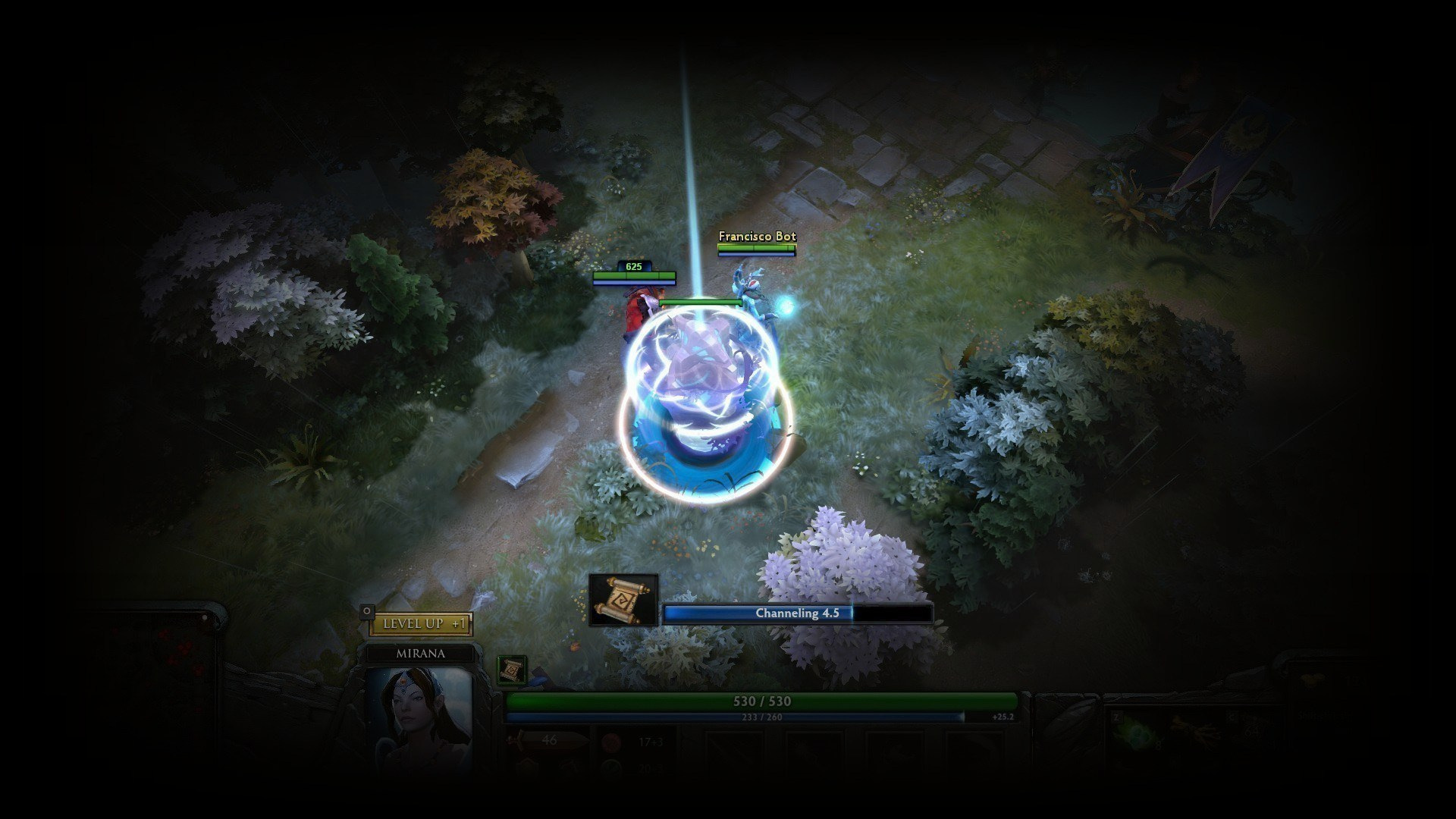 dota2 a hero teleporting to a tower